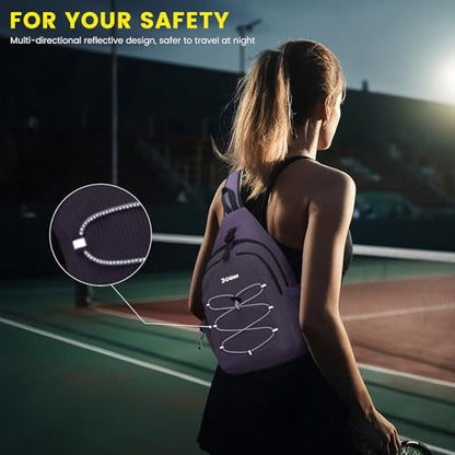 G4Free Pickleball Sling Bag for Women - Lightweight Crossbody Sports Bag - color: Purple