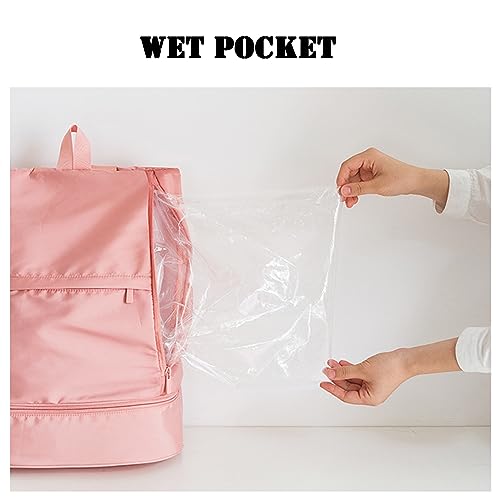 fulion Lightweight Travel Backpack, Dry and Wet Separation Bag, Independent Shoes Dirty Clothes Storage Location, Suitable for Travel Fitness Hiking Backpack (pink) - color: Pink