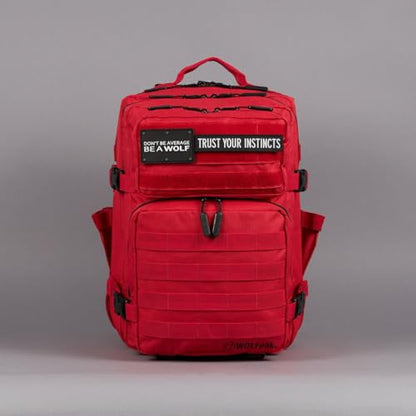 WOLFpak 35L Athletic Gym Backpack - Durable 1000D Waterproof Oxford Material with MOLLE Webbing, Laptop Pocket & Dual Cup Holders, Durable Fitness/Travel/Military Daypack (Elite Red) - color: Elite Red