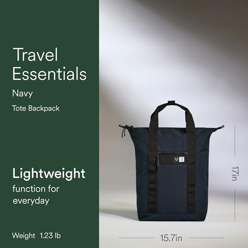 ANTLER - Essential Tote Backpack, Rucksack with Laptop Pocket, Suitcase Sleeve, Durable for Travel, Work, Gym Bag for Men & Women - Navy Blue - color: Navy