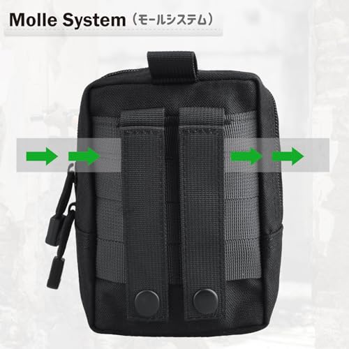 Azarxis Molle Pouches, Tactical Compact EDC Small Utility Pouch Waist Bags Sundries Storage Admin Organize Gear Gadget for Military Backpack - color: #03 Black - 5.91"x4.33" - 2 Pack