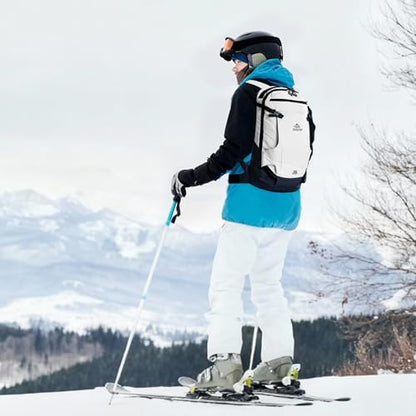 12L Ski & Snowboard Backpack, Backcountry Backpack for Men Women - color: White