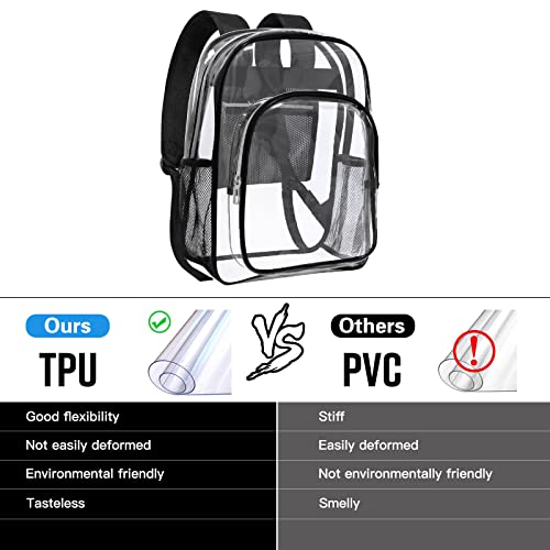 HEEYA Clear Backpack Heavy Duty Transparent Backpack for Security, Sports, Work, Travel, Stadium - color: A-clear