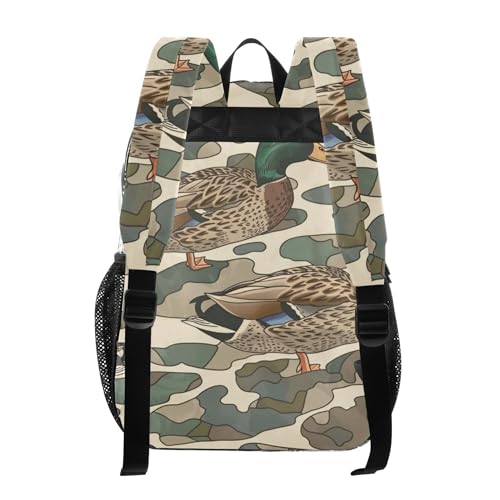Duck Camo Camouflage Clear Backpack PVC Transparent Backpack Lightweight Book Bags Capacity Clear Bag for Boys Girls - color: Dapple Green