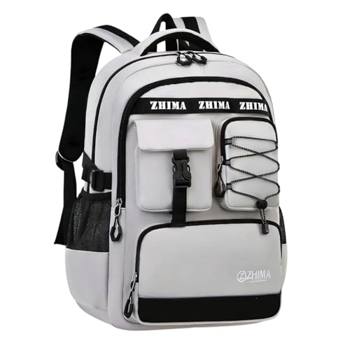 Stylish Lightweight Minimalist Backpack with Sporty Style, Durable Spacious Daypack for New Term Gift (white) - color: White