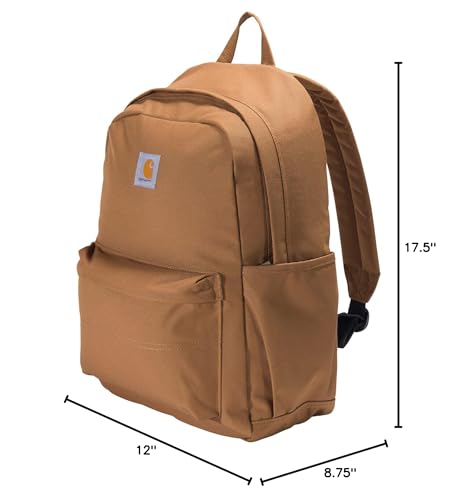 Carhartt 21L Classic Laptop Daypack, Durable Water-Resistant Pack with Laptop Sleeve, Containts PFAS, Carhartt Brown - color: Carhartt Brown, size: Containts PFAS
