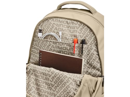 Under Armour Unisex Hustle 5.0 Backpack - color: (045) Downpour Gray / / Metallic Gold