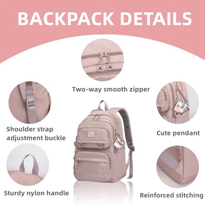 Girls Backpack Large-Capacity Middle Elementary School Casual Bookbag Kids Outdoor Travel bag Solid Color Daypack for Teens - color: 2#-grey