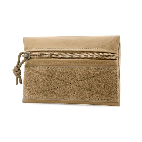 Qavctw Tactical Admin Pouch Bag with Hook and Loop Tool Storage Bag Snack Pouch Candy Bag Hanging Pouches Backpack Accessory Pouch - color: Brown-M, size: M-6x4"
