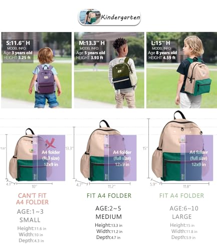 atgark Toddler Backpack for Boys 2-5: Preschool Kindergarten 13" Daycare Backpacks Fit A4 Folder - color: Desert Oasis, style: Ages 2-5 (13" H Fit A4 Folder)