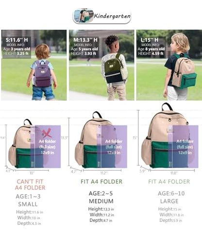 atgark Toddler Backpack for Boys 2-5: Preschool Kindergarten 13" Daycare Backpacks Fit A4 Folder - color: Desert Oasis, style: Ages 2-5 (13" H Fit A4 Folder)