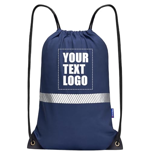 AYKRM Customize Navy Drawstring Backpack Bag work Sackpack logo - color: Navy-logo