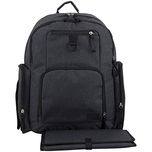 BODHI Baby Portable Diaper Changing Pad Diaper Changer Travel Bag, Changing Mat, Baby Changing Station, Infant Gift, Black Chambray - color: Black Chambray