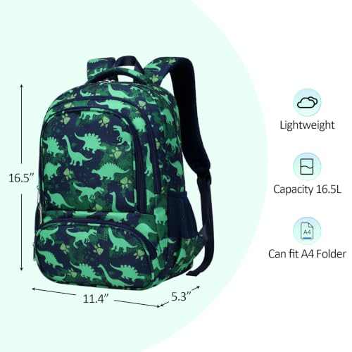 abshoo Dinosaur Backpack For Boys Kindergarten Elementary Bookbag Lightweight Kids School Bag (Dinosaur) - color: Dinosaur