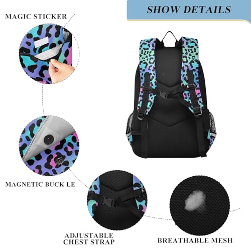 ALAZA Leopard Print Cheetah Purple Laptop Backpack Purse for Women Men Travel Bag Casual Daypack with Compartment & Multiple Pockets - color: Leopard