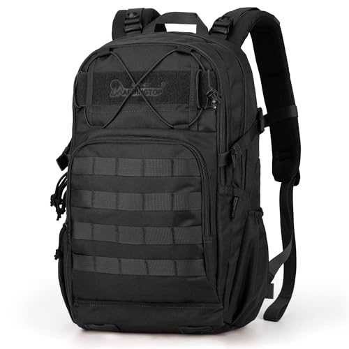 Mardingtop Military Tactical Backpack for Men 28L Molle Rucksack Army Backpack EDC Daypack for Hiking,Travel,Camping, Hunting - color: Black, size: 28L