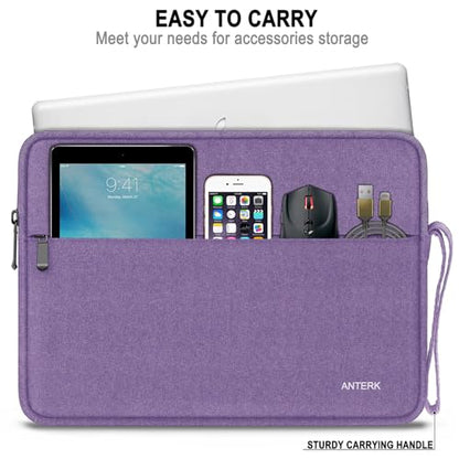 Laptop Sleeve 14 Inch, Water Resistant Traveling Computer Cover with Handle, Shockproof Protective Carrying Laptop Bag Compatible for 14 Inch MacBook Air/Pro, HP, Dell, Lenovo, Purple - color: Purple, size: 14 Inch