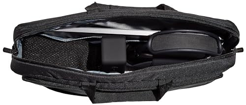 Amazon Basics Laptop Shoulder Bag with Compartments, 17.3-inch, Black, Large Capacity, Fits Dell, HP, ASUS, Lenovo, MacBook Pro and more - size: 17.3 Inch, style: 1-pack
