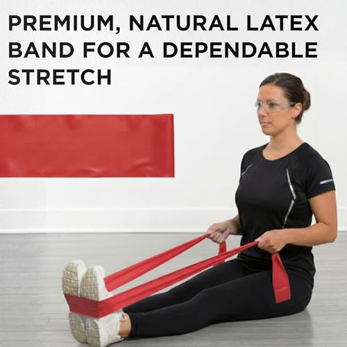THERABAND Resistance Band, Red, Medium, 50-Yard Roll, Latex, Elastic Band for Exercise, Physical Therapy, Yoga, Pilates, Stretching, Home Workouts, Cut-to-Length, Color-Coded Levels - color: Red | Medium