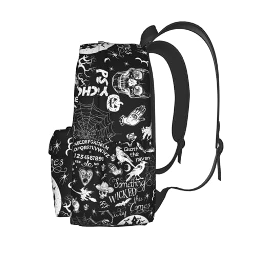 Gothic Bat Halloween Witchy Backpack School Bag Lightweight Bookbag Casual Daypack for Girls Boys Kids Women Men Travel Laptop 16 Inch - color: Halloween