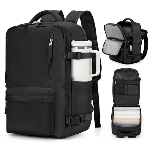 VGCUB Carry on Travel Backpack for Women Men Large Laptop Gym Work Frontier Airlines Personal Item Bag Business Airport Lightweight Backpack Flight Approved Mochilas de Viaje Black - color: Black, size: Large