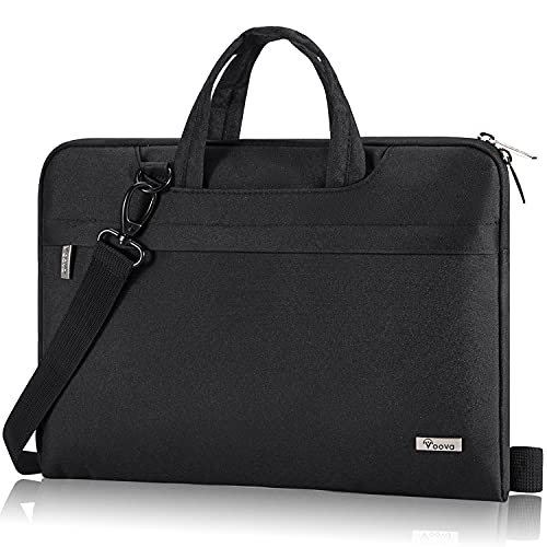 Voova Laptop Bag 13 14 Inch, Waterproof Computer Sleeve Carrying Case with Shoulder Straps & Handle Compatible with Macbook Air 13 M2/M3/M4, MacBook Pro 13/14, HP Dell Lenovo Chromebook 14, Black - color: Black, size: 13-14 Inch(35 x 24 x 2.5 cm)
