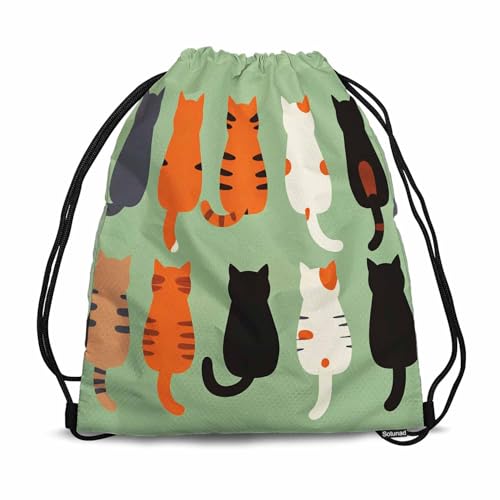 Cats Butts Drawstring Bag 14x16.9 Inch Cartoon Cats Poses Behind Gym bag Stroage Small Exercise Accessiors Water Bottle Change of Clothes Shoes - color: Cats