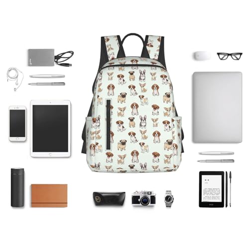 Casual Travel Rucksack Cute Dog Pet Puppy, Self-Standing, Mesh Side Pockets, for Cycling & Weekends - color: Picture (1188)