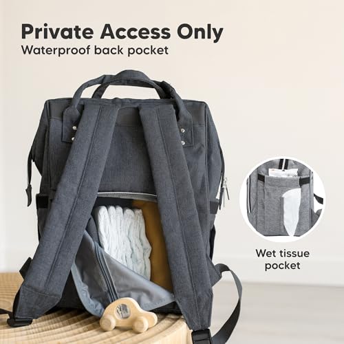 KeaBabies Baby Diaper Bag Backpack - Large Baby Bag for Boys, Girls, Waterproof Multi Function Travel Diaper Backpack with Changing Pad, Durable Travel Essentials for Moms and Dads (Mystic Gray) - color: Mystic Gray