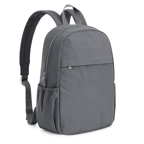 G4Free Mini Backpack for Women Water-resistant Hiking Backpack with Adjustable Shoulder Straps for School Travel Shop Work Casual(GREY) - color: Grey