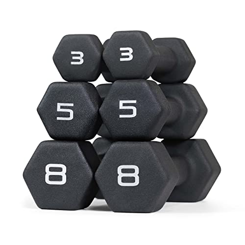 WF Athletic Supply Black Neoprene Dumbbell Set, Non-Slip & Hex Shape, Great for Muscle Toning, Strength Building & Weight Loss; Sizes, Dumbbells Only & w/Rack Options Available - color: a. 32 LB Dumbbells ONLY