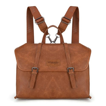Wrangler Laptop Bag for Women Messenger Bag Briefcase Computer Backpack Convertible Satchel Bag - color: Brown, size: 13 inch