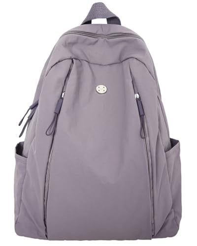 Nylon Backpack for Women Men, Waterproof Travel Backpack Purse Casual Daypack, Gym School Backpack for Daily Cycling (Purple) - color: Purple