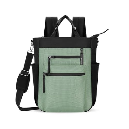 Sherpani Soleil, Anti Theft Convertible Backpack, 3 in 1 Tote, Crossbody Purse, 18L Travel Bag, Fits 13” Laptop (Aloe Mist Signature) - color: Aloe Mist - Signature