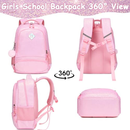 Meisohua School Backpack for Girls Shiny Glitter Sparkly Bookbag for Kids Elementary Middle School Bags for Girl Blingbling Pink - color: Glitter Pink