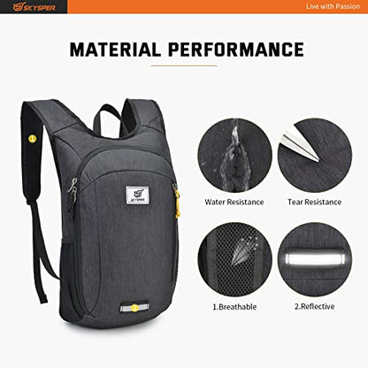 SKYSPER Small Daypack 10L Hiking Backpack Packable Lightweight Travel Day Pack for Women Men - color: Black, size: 10l