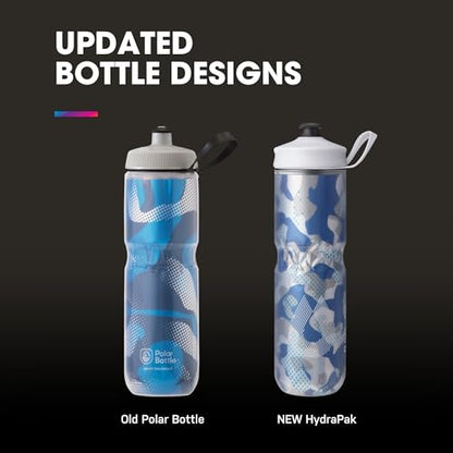 HydraPak | Polar Bottle - Polar Sport Insulated Water Bottle - BPA-Free, Sport & Bike Squeeze Bottle with Handle (Pulse Blue, 700ml / 24oz) - color: Pulse Blue, style: 24oz/700ml