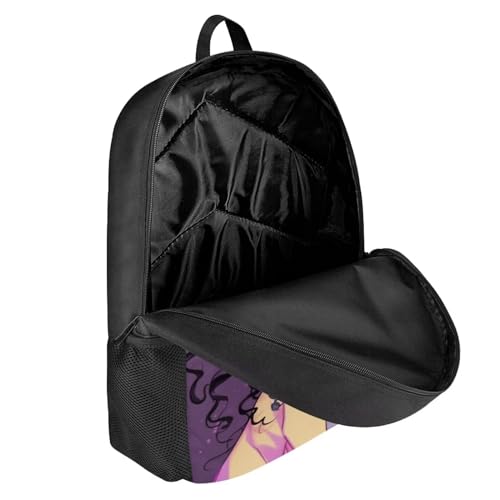 Afro Black Backpack School Kids Girls Name Custom Kids Bookbag Ages 4-6/3-5 Magic Personalized Book Bag for Student School Bag Elementary/Kindergarten - color: African Black Girl-2