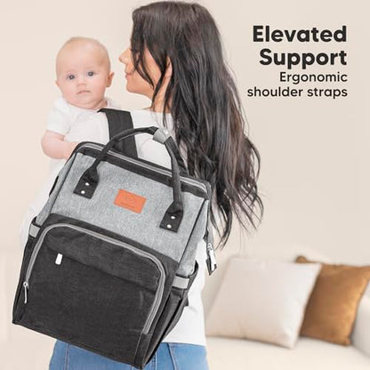 KeaBabies Baby Diaper Bag Backpack - Large Baby Bag for Boys, Girls, Waterproof Multi Function Travel Diaper Backpack with Changing Pad, Durable Travel Essentials for Moms and Dads (Graphite) - color: Graphite