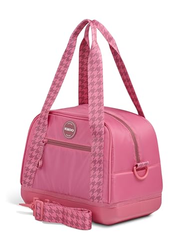 Igloo Tag Along 12-Can Satchel Cooler | Insulated Cooler Bag with Sturdy EVA Base - color: Thrift Pink, style: Satchel 12-Can