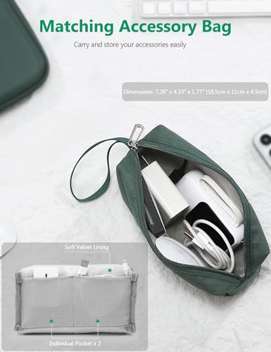 HYZUO 15-16 Inch Hard Shell Case Laptop Sleeve for MacBook Pro 16 M5/M4/M3/M2/M1 Pro/Max A3428 A3429 2026-2019, MacBook Air 15 M5/M4/M3/M2 2026-2023, 15" Surface Laptop, Razer Blade 15, Midnight Green - color: Midnight Green, size: 15-16 Inch