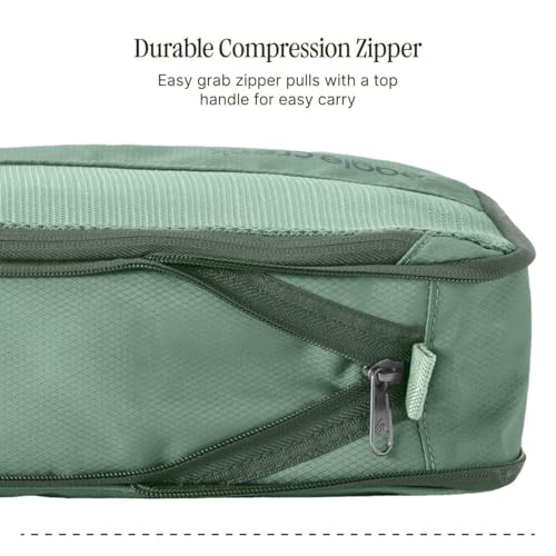 Eagle Creek Pack-It Reveal Compression Cube - Compression Packing Cubes for Optimizing Luggage Space - Convenient Top Handle - Self Repairing Zippers - Small - Willow Green - color: Willow Green, size: 7" x 1" 10"