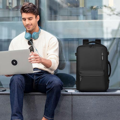 GAEKEAO Travel Backpack for Women Men, Airline Approved 15.6 Inch Laptop Carry On Backpack with Shoe Pouch Luggage Weekender Bag for Travel Business Work Hiking Black - color: B01 Black