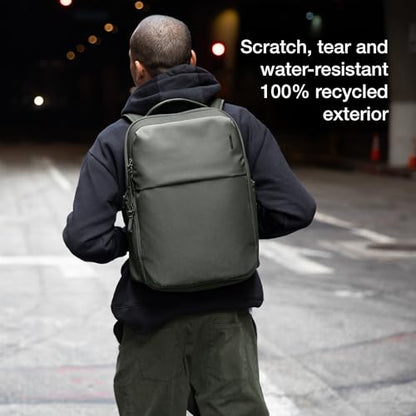Incase A.R.C. Daypack 24L – Travel Backpack and Laptop Bag for School - Fits up to 16 inch Laptop - 4 Zippered Compartments, 2 Water Bottle Pockets - Commuter and College Backpack - Smoked Ivy - color: Smoked Ivy