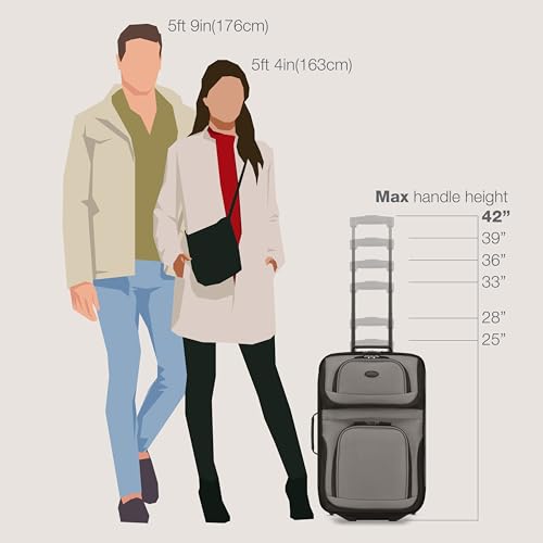 U.S. Traveler Rio Lightweight Softside Rolling Carry-on Suitcase, 2-Wheel Set, Grey - color: Grey, size: 21"/14"
