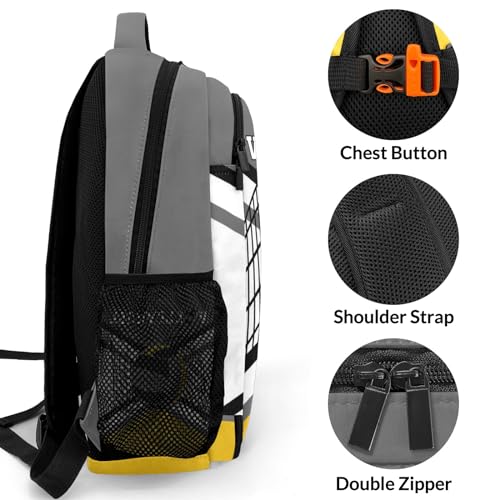 Grey Gold Volleyball Customized Waterproof Backpacks Shoulders Daypacks Bags - color: Muilti 14