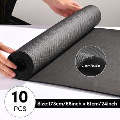10 Pack Yoga Mats Bulk, 68'' x 24'' x 4mm Thick Black Yoga Mats for Kids and Adults, Anti-Slip Tear-Resistant Exercise Mat for Fitness Stretching Home Workout Gym and Studio