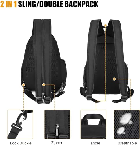 BAIGIO Camera Sling Bag Small Camera Backpack for Photographers,Water-resistant Camera Crossbody Bag Travel Caemra Backpack for DSLR SLR Mirrorless Camera - color: Black