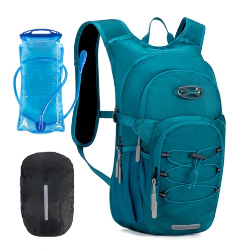 KABAQOO Hydration Backpack, 18L Multipurpose Hiking Backpack with 3L Water Bladder, Water Backpack Insulated Hydration Pack Ideal for Hiking and Cycling - color: Lake Blue