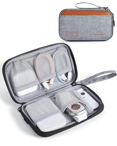 BAGSMART Small Travel Cable Organizer, Tech Accessories for Charger, Phone, Gray - color: Grey